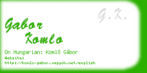 gabor komlo business card